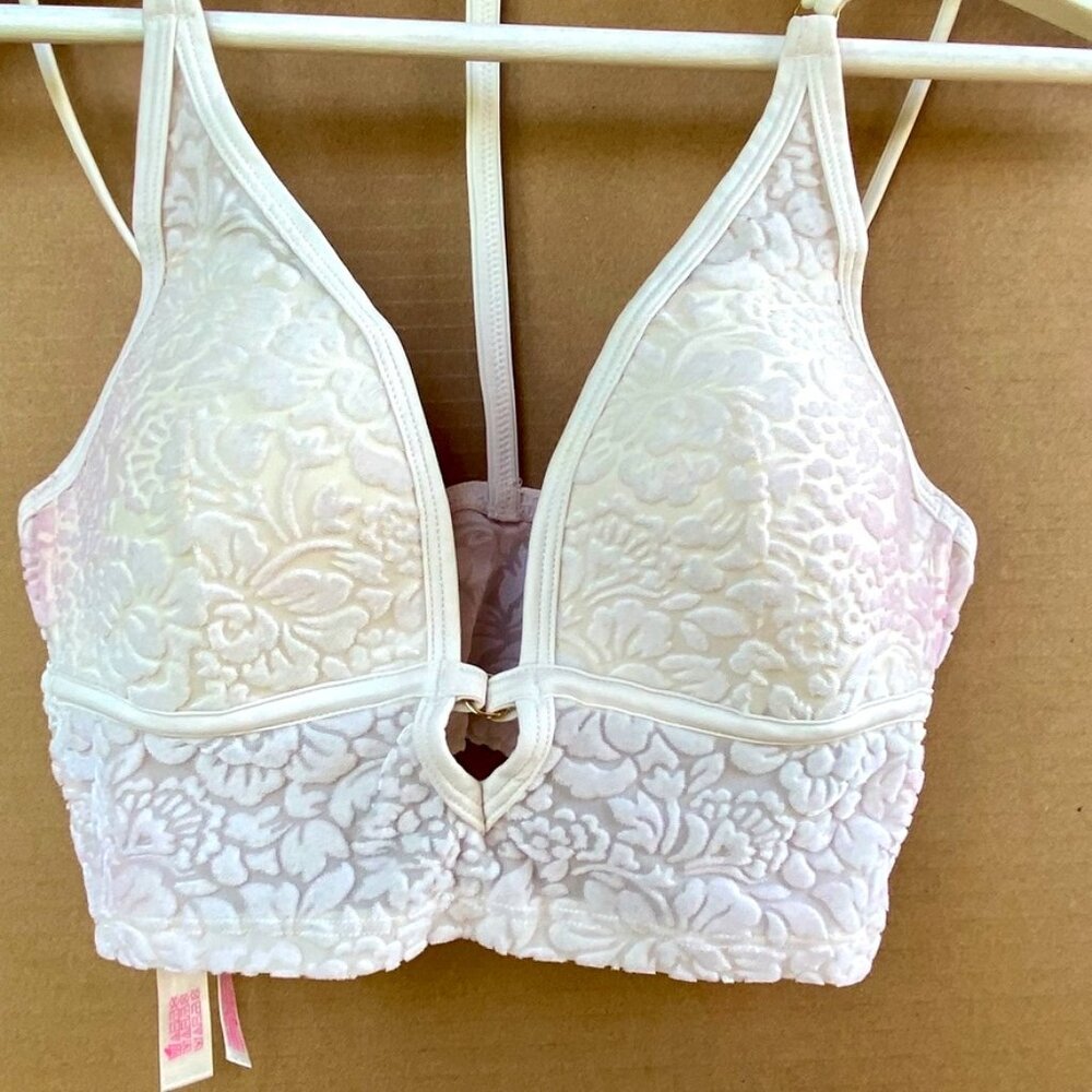 PINK Victoria Secret Burn Out Velvet Bralette Sz XS